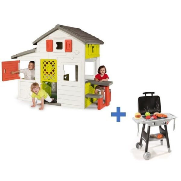 Maisonnette enfant Friends house + Barbecue Plancha