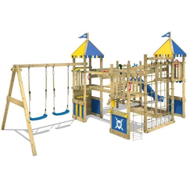 Second image of Portique Enfant – Aire de Jeux Smart Queen – 2 Agrès  WICKEY Balançoire